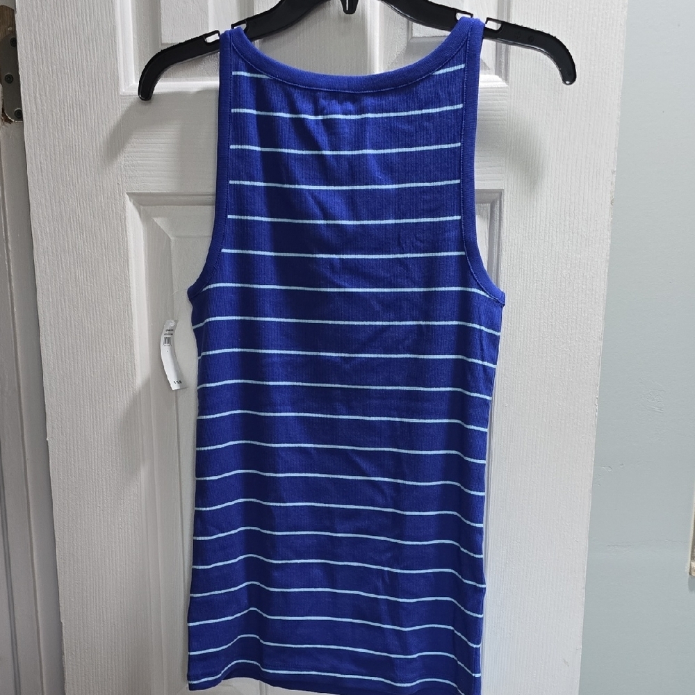 GAP Blue Striped Tank Top Size L - Picture 4 of 5